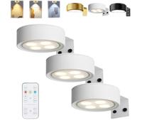 HItianya Topveden Picture Lights for Wall, Magnetic Painting Light, Wireless Picture Light No Drill, Poster Lights with 3 Color Temps and Remote (White * 3PC, 13Color)