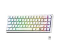 HITIME x XVX M67 Wireless 60% Percent Keyboard, QMK/VIA Gaming Keyboard, Tri-Mode Thocky Creamy Mechanical Key Board, Hot Swappable Gasket Mount RGB IMD Tech for Win/Mac, Spider Web Theme, White
