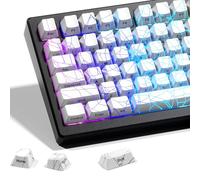 HITIME x XVX Shine Through Keycaps w/IMD Tech, Custom Spider Web Keycaps 60 75 100 Percent, White Key Cap Set Lines Backlit, OEM Profile Side Printed for Keyboards