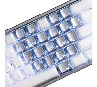 HITIME XVX Butterfly Shine Through Keycaps, Love Theme Cute Custom Keycaps, Blank OEM Profile IMD Translucent Keycap, Anime Style, for MX Switches Mechanical Keyboard, Silver（Only 21 Keys