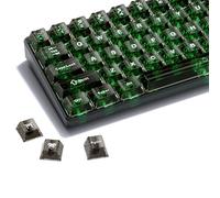 HITIME XVX Clear keycaps, Black Transparent 75% Keycap Set, Cherry Profile, 124 Keys, PC Shine Through, Jelly Keycaps, Mechanical Keyboard Keycaps