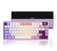 HITIME XVX K75 Pro 75% Gaming Keyboard,Aluminum Wireless Mechanical Keyboard with Display,BT/2.4G/Wired Hot Swap Pre-lubed Creamy Switch,TKL Gasket Mounted RGB, for Mac/Win, Purple