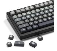 HITIME XVX PBT Keycaps-MOA Keycap, Custom Keyboard Keycaps 60 65 75 100 Percent, 5 Side Dye Sublimation, 132 Keys Keycap Set for Cherry Gateron MX Switches Keyboards, Gradient Gray