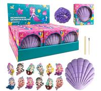 Hitish Mermaid Dig Kit, 12 Surprise Mermaid Discover, Great Science STEM Toys Mining Set, Party Favor Geology Gifts for Kids, Ages 3 and Up