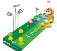 Hitish Toddler Golf Set for Age 3+ - Kids Golf Clubs Retractable with Light Automatic Golf Returner, 4 Glow Golf Balls and Putting Mat - Golf Games Sports Toys Gift for Outdoor Indoor Play
