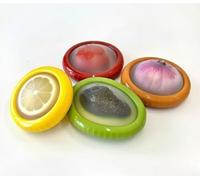 HiTjK 4 PC Reusable Fruit and Vegetable Storage Containers Set, Avocado Storage Containerlder Set for Fridge,Fresh Pods for Food, Silicone Fresh Produce Storage Ideal for Avocado, Onion, Lemon
