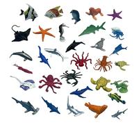 HiTjK Sea Animals Toys for Kids, 32 Mini Plastic Animals for Bath Time Fun, Realistic Ocean Creatures Figures, Educational sea creatures Toys for Children