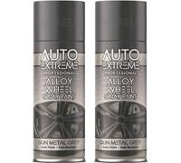 HitlineUK 2 x 400ml Alloy Wheel Grey Spray Paint | Premium Wheel Paint | Corrosion Resistant | Restore & Refurbish | Ideal for Alloy Wheels