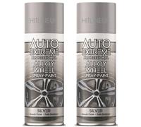 HitlineUK 2 x 400ml Alloy Wheel Silver Matt Spray Paint | Corrosion Resistant | Restore & Refurbish with Silver Spray Paint | Ideal for Alloy Wheels