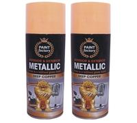 HitlineUK 2 x 400ml Metallic Copper Spray Paint Interior & Exterior Spray Aerosol Can
