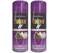 HitlineUK 2 x Purple Spray Paint 400ml Gloss Purple Paint for Walls, Interior & Exterior Wall Paint Wood Paint Plastic Paint.