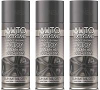 HitlineUK 3 x 400ml Grey Alloy Wheel Spray Paint | Enamel | High-Gloss | Corrosion Resistant | Restore & Refurbish Alloy Wheels