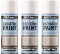 HitlineUK 3 X 400ML RADIATOR PAINT - WHITE, QUICK DRYING, HEAT RESISTANT ENAMEL COATING