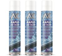 HitlineUK 3 x 750ml Deicer Spray for Windows Fridge Freezer, De-icer Deicer Fast Acting Melts Ice and Frost Quickly for Windows/Mirrors, Operates -15°c and Prevents Re-freezing Deicer