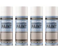 HitlineUK 4 X 400ML RADIATOR PAINT WHITE PAINT QUICK DRYING HEAT RESISTANT ENAMEL COATING PAINT