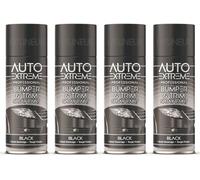 HitlineUK 4 x PAINT SPRAY, BUMPER & TRIM BLACK PLASTIC SPRAY CAN RESTORER CAR BIKE AUTO PAINT 400ML