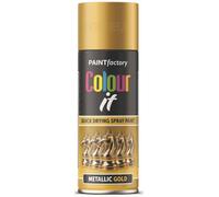 HitlineUK 400ml Gold Spray Paint Interior & Exterior Aerosol Gold Paint Quick Drying