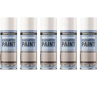 HitlineUK 5-Pack 400ML Radiator Paint - White, Quick Drying, Heat Resistant Enamel Coating
