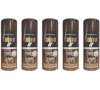 HitlineUK 5 X 400ML Brown Gloss Paint DIY Wood Plastic Metal All Purpose Brown Spray Paint