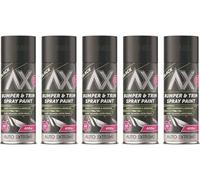 HitlineUK 5 x PAINT SPRAY, BUMPER & TRIM BLACK PLASTIC SPRAY CAN RESTORER CAR BIKE AUTO PAINT 400ML
