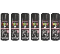 HitlineUK 6 X 400ML BLACK SPRAY PAINT FOR METAL WOOD FURNITURE PAINT SPRAY BLACK FURNITURE PAINT PLASTIC