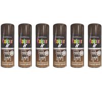 HitlineUK 6 X 400ML Brown Gloss Paint DIY Wood Plastic Metal All Purpose Brown Spray Paint
