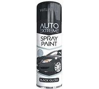 HitlineUK Black Spray Paint 250ml Black Gloss Spray Paint Auto Extreme DIY Wood Metal Art & Crafts