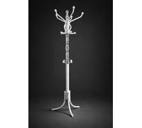 HitlineUK Metal coat stand Coat and Clothes Stand Rack, Black, 40 x 40 x 170 cm (L x W x H), 12 Coat Hooks for Jacket Hat Hanger Bag Umbrella bedroom accessories (Crystal White)