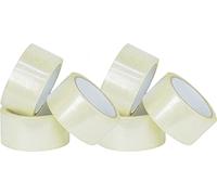 HitlineUK Packing Tape Parcel Tape Transparant Clear (6 Rolls) | 48mm X 132M |strong, Thick And Secure | Water Resistant | Packing Cartons | Moving Homes | Packaging Tape | (clear)