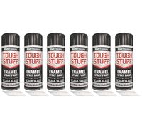 HitlineUK Spray Paint Black, Gloss Black, (6 X 400ml can) Fast Dry, Acrylic Spray Paint for Metal, Wood, Stone, Cardboard and Paper