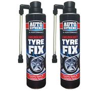 HitlineUK Tyre Repair Kit, 300ml Emergency Tyre Fix, Instant Tyre Sealant Puncture Repair Kit for Cars, Bikes, Vans, Trucks, Hi-Performance Flat Tyre Puncture Repair Glue by Auto Extreme (2 Cans)