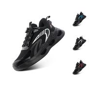 Hitmars Mens Trainers Running Shoes Breathable Mesh Walking Gym Wide Fit Shoes Sneakers Lightweight Sports Outdoor Fitness Jogging Shoes Black 7.5 UK