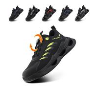 Hitmars Steel Toe Cap Trainers for Men and Women - Safety Work Shoes, Lightweight Boots, Breathable Green UK 9