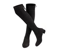 Hitmars Women's Knee High, Thigh High & Over-The-Knee Boots - Black, Size 4 - Winter Boots - Suede - Warm & Comfortable - Flexible - Sexy - Plain & Elegant - Party & Daily Wear