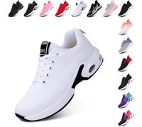 Hitmars Womens Trainers Running Shoes Air Cushion Gym Shoes Athletic Sports Lightweight Breathable Jogging Sneakers for Ladies Walking Shoes White Size 4 UK