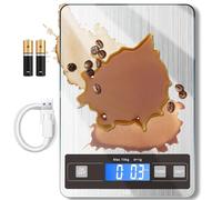 hito Rechargeable Kitchen Digital Scale 10kg/22lb Cooking Scale for Baking Waterproof Tare Function Ounces and Grams 1g/0.1oz Stainless Steel