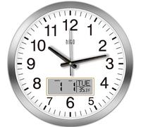 HITO Silent Wall Clock 35cm Battery Operated Temperature Date Large Wall Clock for Living Room Office Classroom Bedroom Decor
