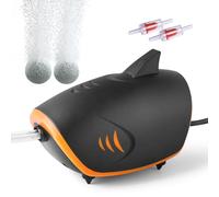 HITOP Powerful Aquarium Air Pump, Dual Outlets Aquarium air pump, Adjustable Oxygen Aerator with accessories, for 60-600L Fish Tank