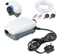 HITOP Whisper Aquarium Air Pump with Accessories, Dual-Outlet Fish Tank Oxygen Pump, Adjustable Aerator for Fish Tank 30L to 400 Litres