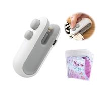 Hitopin 1 Piece Mini Bag Sealer, 2 in 1 Heat Sealer, Portable Bag Sealer Heat, Handheld Heat Sealer Machine, with 100 Plastics Bags, for Plastic Bags Food Storage for Crisp Bags (White)