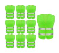 Hitopin 10PCS Reflective High Visibility Vests, Hi Vis Safety Vests, High Vis Jacket with 2 Reflective Strips, for Traffic Work, Running, Surveyor and Security Guard