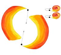 Hitopin 2 Sets Belly Dance Colorful Veil Poi Silk Poi Throwing Balls Poi Throwing Balls Scarf Poi Streamer with Poi Balls Belly Dance Ball For Belly Dance Performance, For Parties Dances Performances