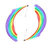 Hitopin 2 Sets Belly Dance Veil Poi Throwing Balls Scarf Streamer with Poi Balls For Parties Performances