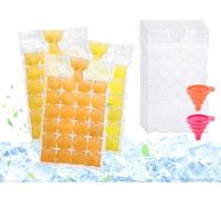 Hitopin 200Packs Disposable Ice Cube Bags,Freezer Ice Bags for Ice Cubes,Disposable Self-Sealing Ice Bags,Freezer Ice Cube Bags,with 2 Funnel,for Cocktail Freezer Coffee Whiskey Baby Food