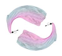 Hitopin Belly Dance Veil Poi Set with Colorful Silk Streamers for Performances