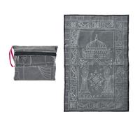 Hitopin Portable Muslim Prayer Rug, Soft Muslim Prayer Mat, Ramadan Portable Travel Prayer Mat, Muslim Prayer Carpet, Islamic Prayer Mat for Muslim Women&Men, Soft Luxury, for Muslim Prayer-Dark Gray