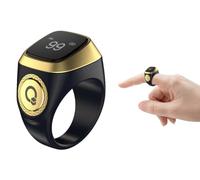 Hitopin Smart Ring Counter, Smart Tasbih Zikr Ring, Muslim Islamic Prayer Smart Rings,Tasbih Counter Smart Ring, Digital Electronic Smart Tally Counter, Tasbeeh Smart Counter for Prayer (Black, 18mm)