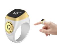 Hitopin Smart Ring Counter, Smart Tasbih Zikr Ring, Muslim Islamic Prayer Smart Rings,Tasbih Counter Smart Ring, Digital Electronic Smart Tally Counter, Tasbeeh Smart Counter for Prayer (White, 18mm)
