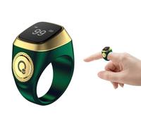 Hitopin Smart Ring Counter, Smart Tasbih Zikr Ring, Muslim Islamic Prayer Smart Rings,Tasbih Counter Smart Ring, Digital Electronic Smart Tally Counter, Tasbeeh Smart Counter for Prayer (Green, 20mm)