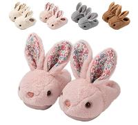 Hitopteu Kids Bunny Slippers - Cute Plush Winter Warm House Shoes Anti-Slip Rabbit Slippers for Toddler Boys & Girls Pink 6-7 UK 24-25 EU 160
